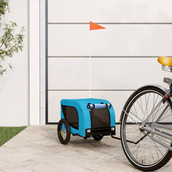vidaXL Cykelvagn för djur blå och svart oxfordtyg och järn Blå