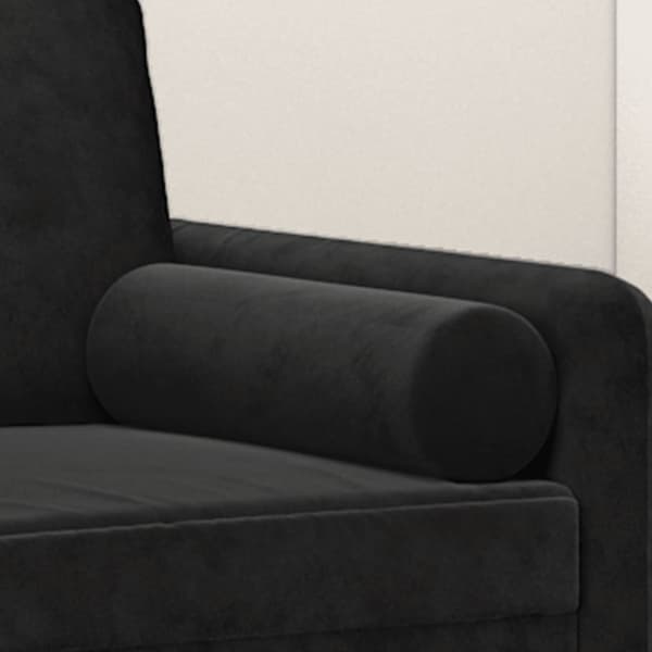 vidaXL Prydnadskuddar 2 st svart Ø15x50 cm sammet art