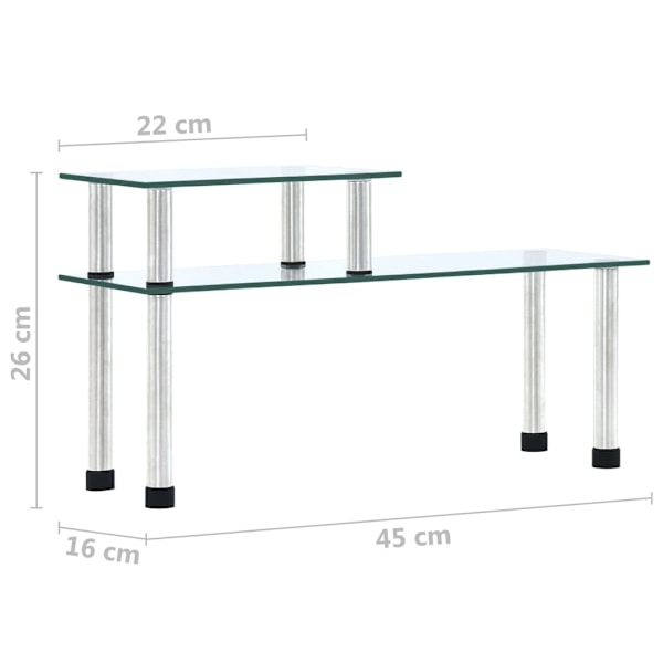 vidaXL Kökshylla transparent 45x16x26 cm härdat glas Transparent