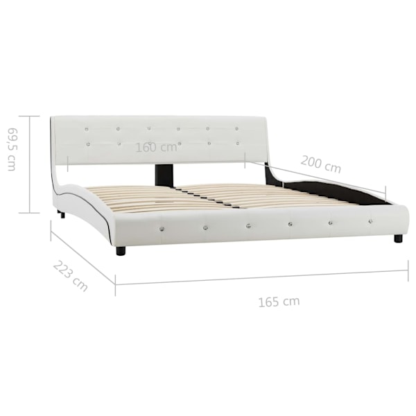 vidaXL Sängram utan madrass vit konstläder 160x200 cm Vit