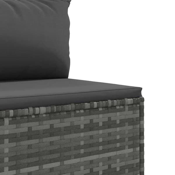 vidaXL Loungegrupp för trädgården med dynor 6 delar grå konstrotting Grå