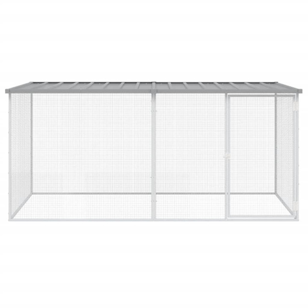 vidaXL Hönsbur med tak ljusgrå 203x98x90 cm galvaniserat stål Grå