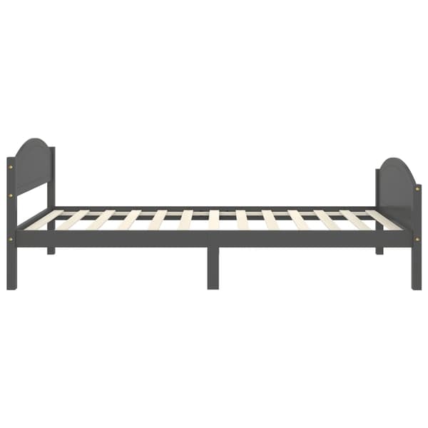 vidaXL Sängram mörkgrå massiv furu 100x200 cm grå