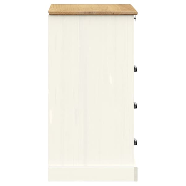 vidaXL Byrå VIGO vit 80x40x76 cm massiv furu Vit