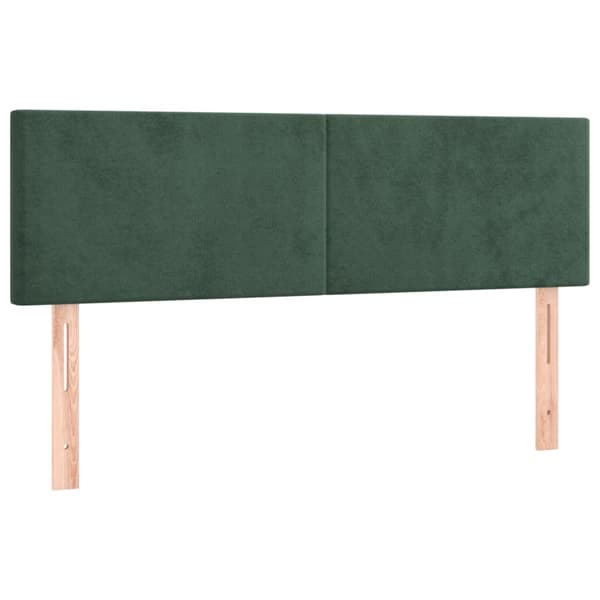 vidaXL Ramsäng med madrass & LED mörkgrön 140x190 cm sammet Grön