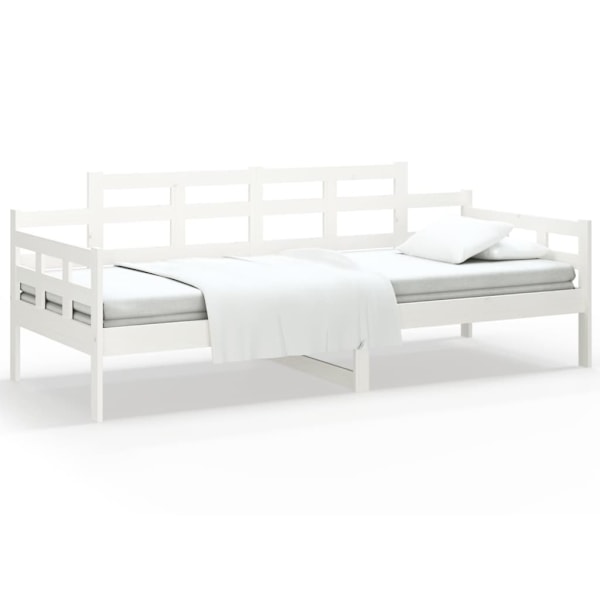 vidaXL Dagbädd vit 90x200 cm massiv furu Vit