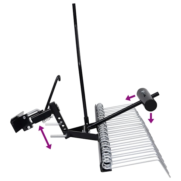 vidaXL Mossrivare för åkgräsklippare 109 cm Silver