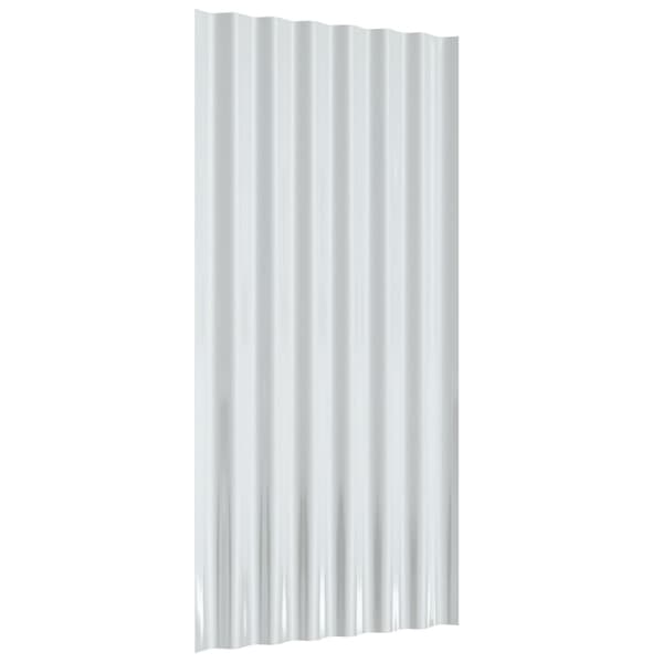 vidaXL Takplåt 36 st pulverlackerat stål grå 80x36 cm Grå