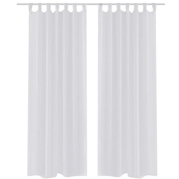 vidaXL Genomskinlig vit gardin 140 x 245 cm 2-pack Vit