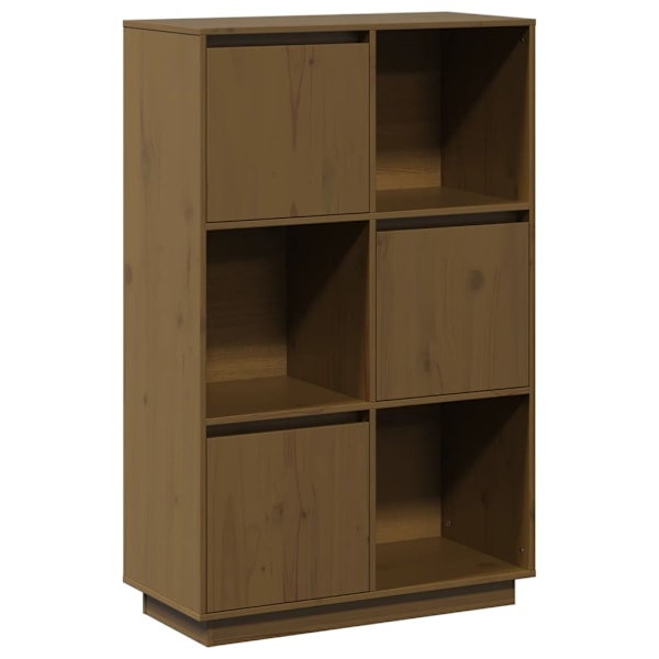 vidaXL Högskåp honungsbrun 74x35x117 cm massiv furu Brun