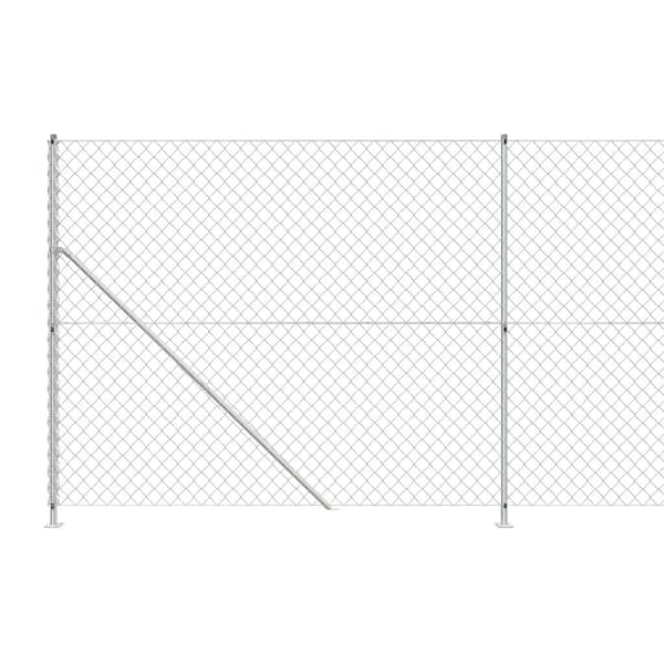 vidaXL Gunnebostängsel med stolpsko silver 1,8x25 m Silver