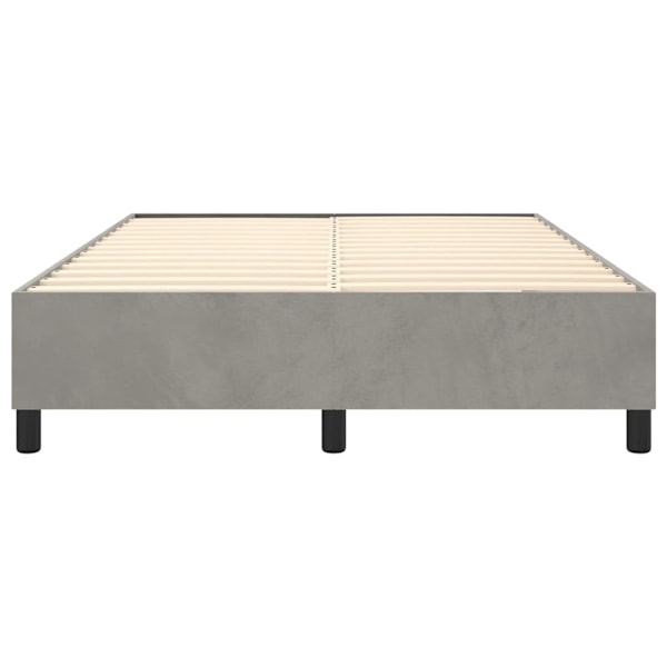 vidaXL Sängram utan madrass ljusgrå 140x190 cm sammet Grå