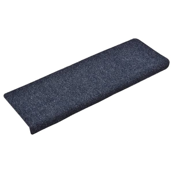 vidaXL Trappmattor självhäftande 15 st 65x21x4 cm blå rektangulär kant Blå