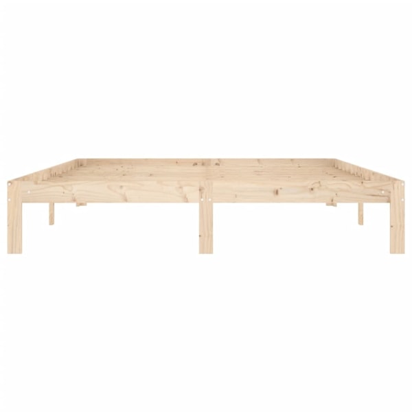 vidaXL Sängram massiv furu 160x200 cm Brun