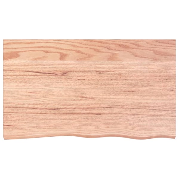 vidaXL Vägghylla ljusbrun 100x60x(2-6) cm behandlad massiv ek Brun