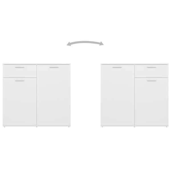 vidaXL Skåp vit 80x36x75 cm konstruerat trä Vit