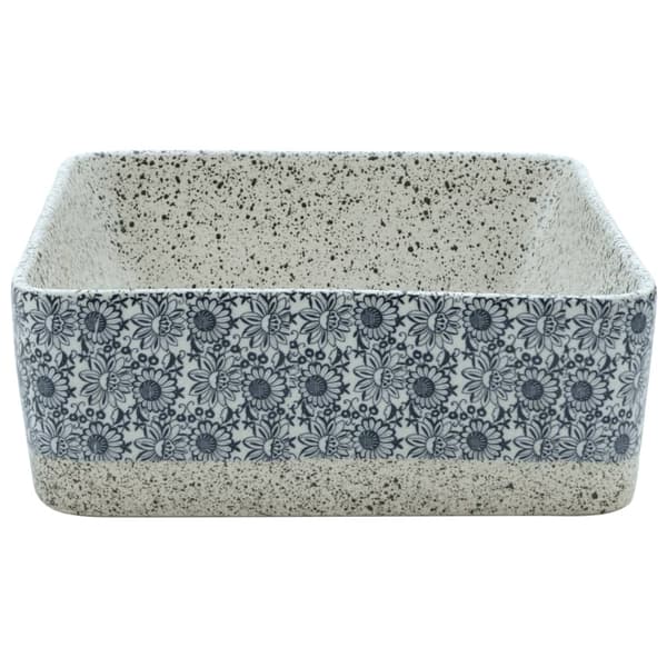 vidaXL Handfat grå och blå rektangulär 46x35,5x13 cm keramik Grå