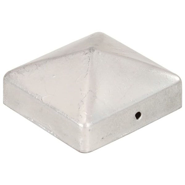 vidaXL Stolphattar pyramid 6 st galvaniserad metall 71x71 mm Silver