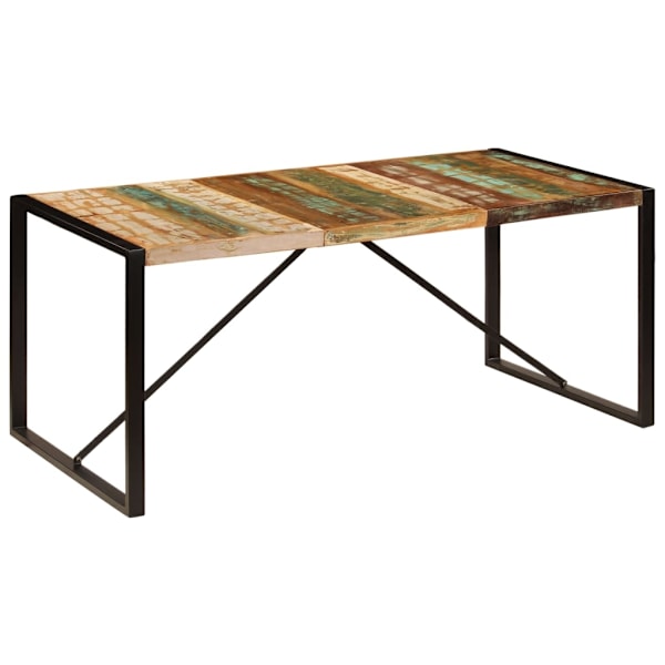 vidaXL Matbord 180x90x75 cm massivt återvunnet trä multifärg