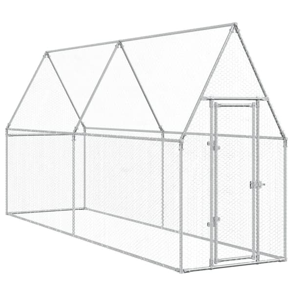 vidaXL Hönsbur silver 400x100x190 cm galvaniserat stål Silver