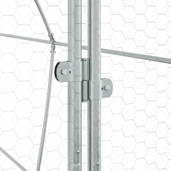 vidaXL Hönsbur silver 400x105x182 cm galvaniserat stål Silver