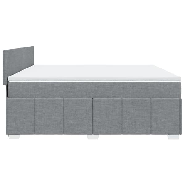 vidaXL Ramsäng med madrass ljusgrå 200x200 cm tyg Grå