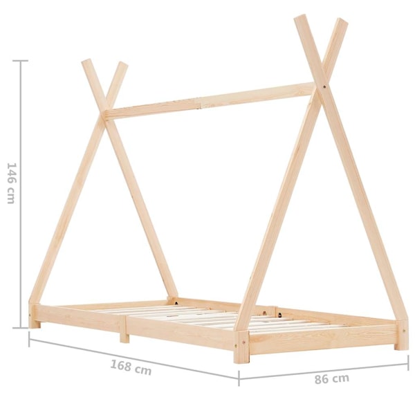 vidaXL Barnsäng massiv furu 80x160 cm Brun