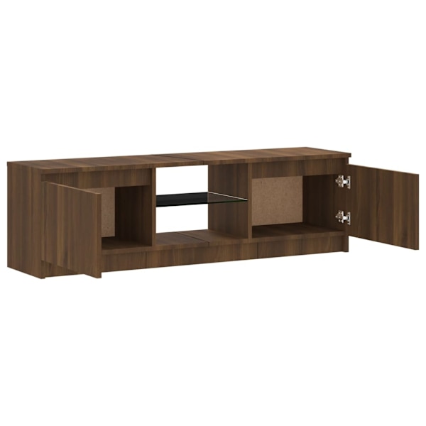 vidaXL TV-bänk med LED-belysning Brun ek 120x30x35,5 cm Brun