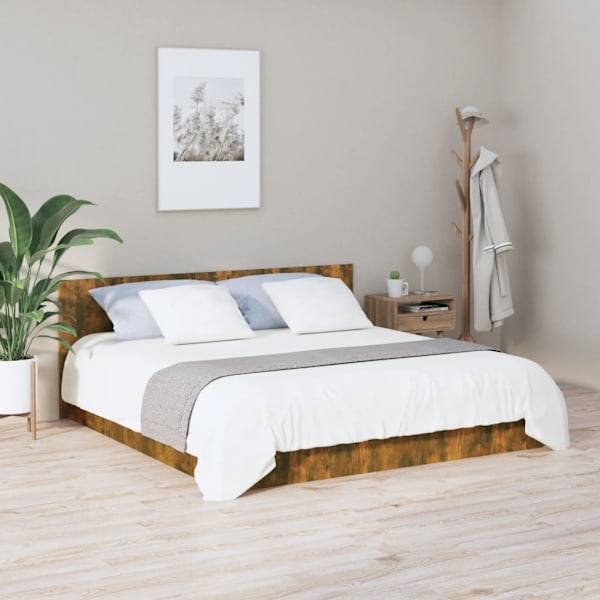 vidaXL Sänggavel rökfärgad ek 200x1,5x80 cm konstruerat trä Brun