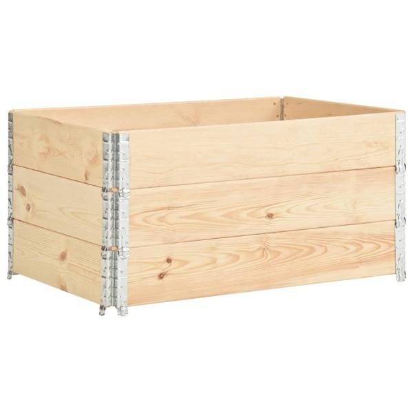 vidaXL Pallkrage 3 st 80x120 cm massiv furu Brun
