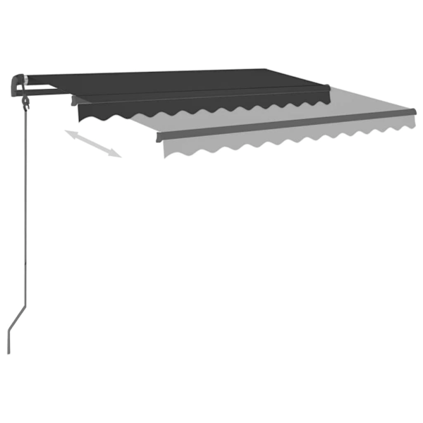 vidaXL Markis med stolpar automatisk infällbar 3x2,5 m antracit Antracit