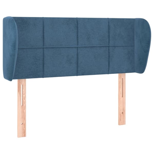 vidaXL Sänggavel med kanter mörkblå 103x23x78/88 cm sammet Blå