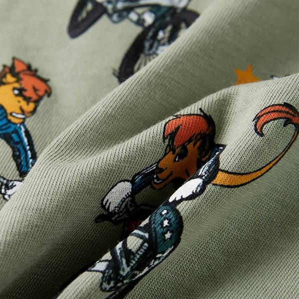 vidaXL Barnpyjamas med korta ärmar ljus khaki 92 Grön