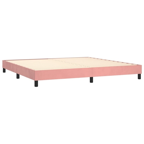 vidaXL Ramsäng med madrass rosa 200x200 cm sammet Rosa