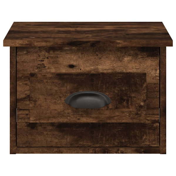 vidaXL Väggmonterade sängbord rökfärgad ek 41,5x36x28 cm Brun
