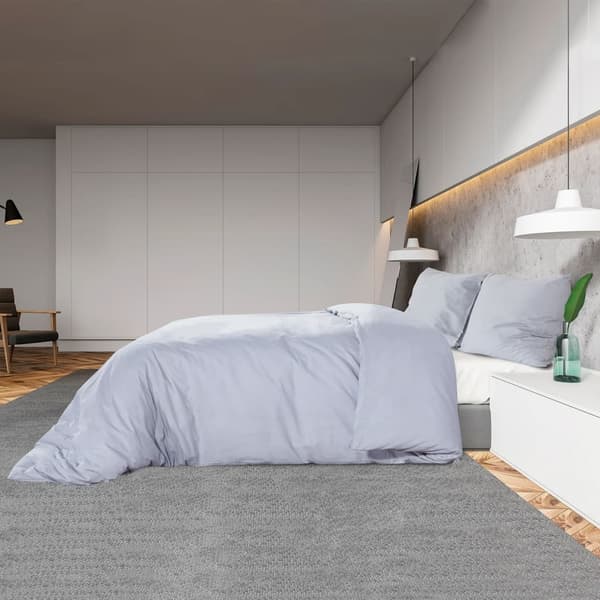vidaXL Bäddset grå 200x200 cm lätt mikrofiber Grå