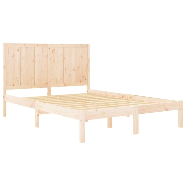 vidaXL Sängram massiv furu 160x200 cm Brun