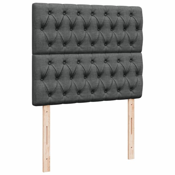 vidaXL Ramsäng med madrass mörkgrå 120x200 cm tyg Grå