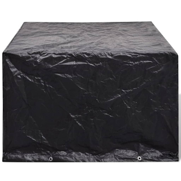 vidaXL Överdrag för trädgårdsmöbler 2 st 8 öljetter 135x135x90 cm Svart