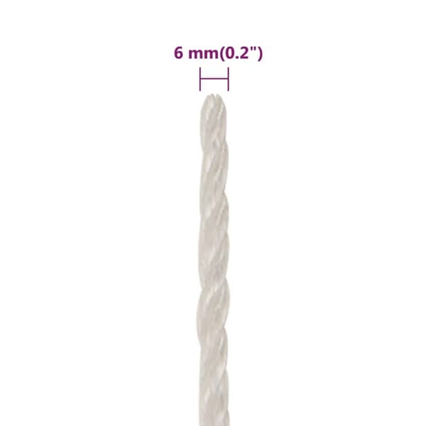 vidaXL Rep vit 6 mm 500 m polypropylen