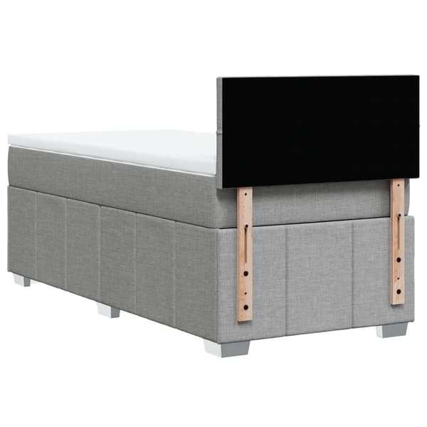 vidaXL Ramsäng med madrass ljusgrå 80x200 cm tyg Grå