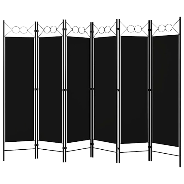 vidaXL Rumsavdelare 6 paneler svart 240x180 cm Svart