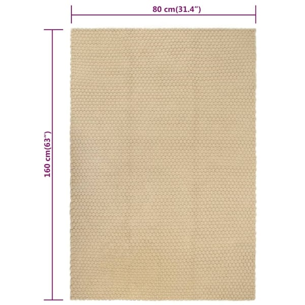 vidaXL Matta rektangulär naturlig 80x160 cm bomull Brun