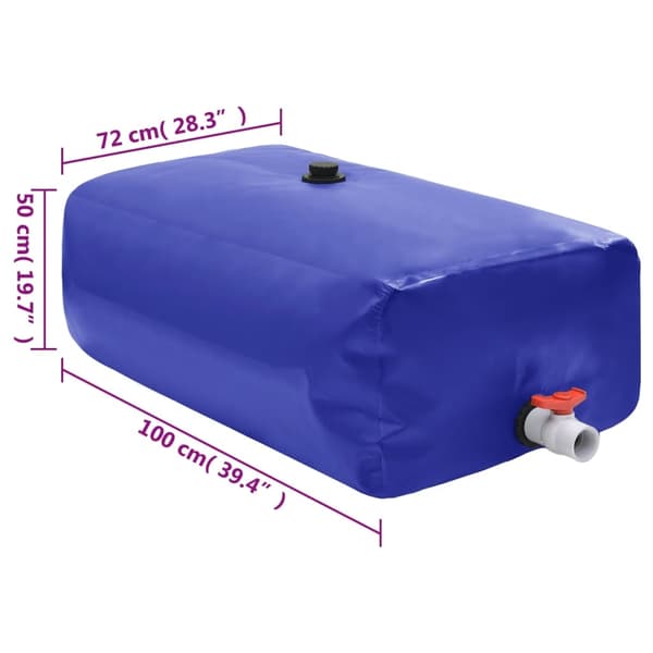 vidaXL Vattentank med kran vikbar 360 L PVC Blå