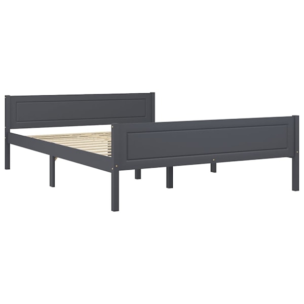 vidaXL Sängram massiv furu grå 140x200 cm grå