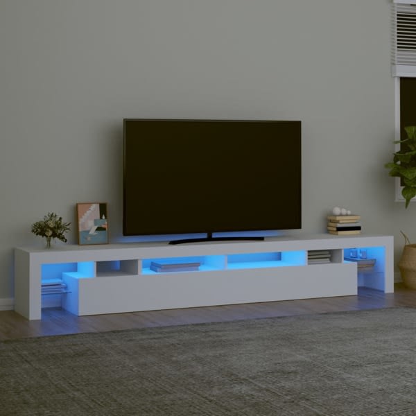 vidaXL Tv-bänk med LED-belysning Vit 260x36,5x40 cm Vit