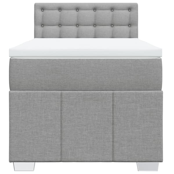 vidaXL Ramsäng med madrass ljusgrå 80x200 cm tyg Grå