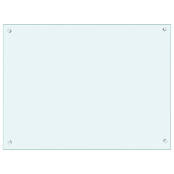 vidaXL Stänkskydd vit 80x60 cm härdat glas Vit