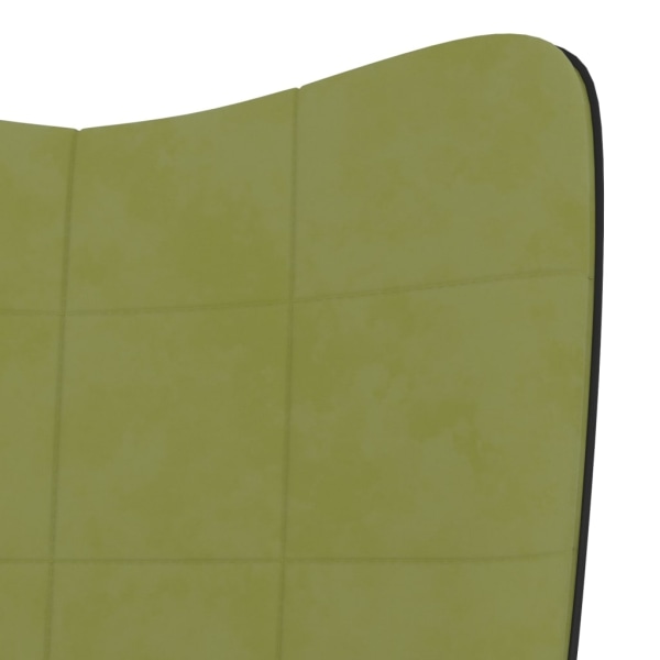 vidaXL Vilstol med fotpall ljusgrön sammet och PVC Grön
