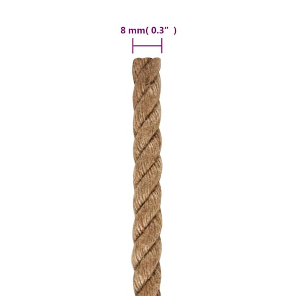 vidaXL Juterep 100 m lång 8 mm tjock